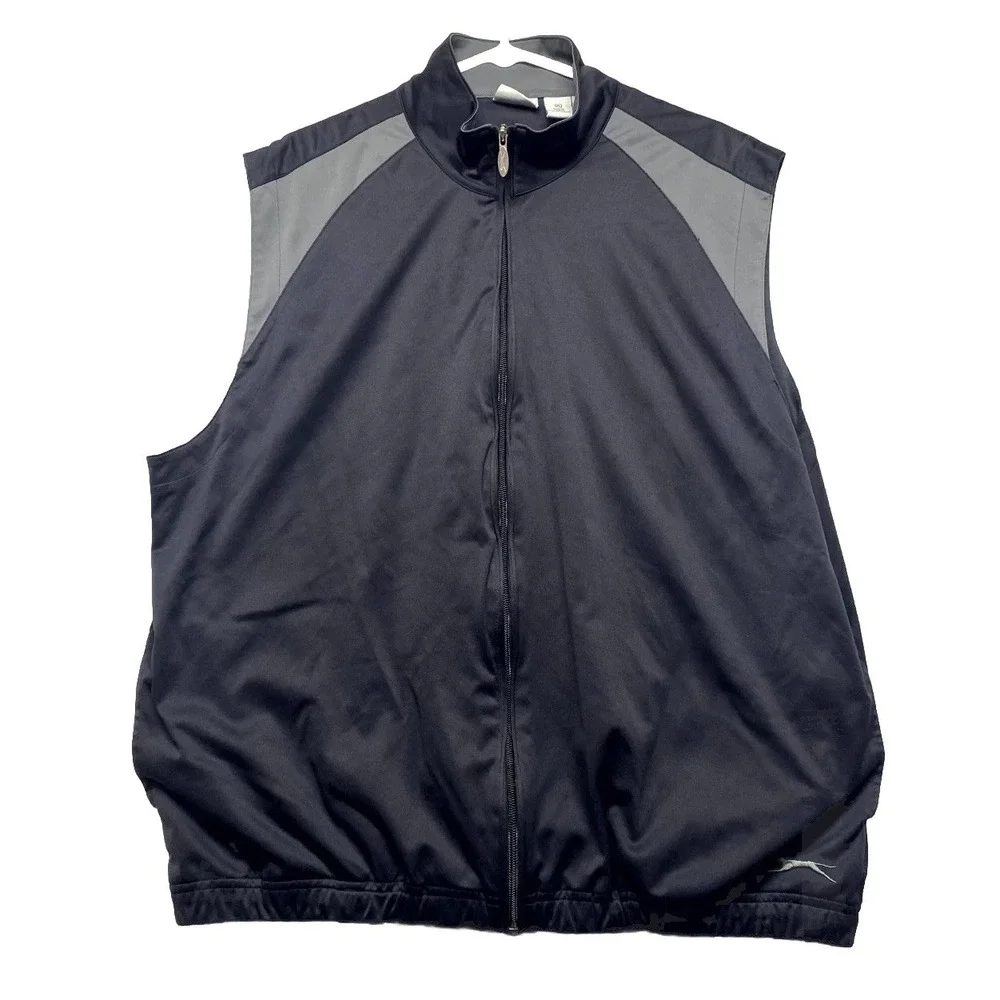 Slazenger Golf Vest Mens XL Black Water & Wind Resistant Full Zip Mock Neck